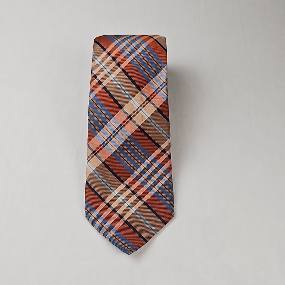 PRONTO UOMO COUTURE Silk Tie Diagonal Plaid Long Length Multicolor Office Preppy